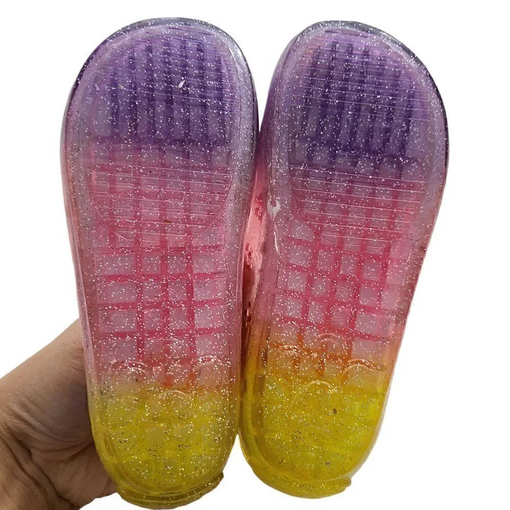 Paw Patrol Everest & Skye Pink Yellow Glitter Jelly Mary Jane Shoes